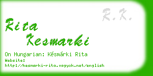 rita kesmarki business card